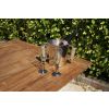 2m Reclaimed Teak Outdoor Open Slatted Cross Leg Table with 8 Latifa Chairs - 9