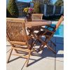 1.2m Teak Octagonal Folding Table with 2 Classic Folding Chairs & 2 Armchairs  - 1