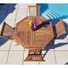 1.2m Teak Octagonal Folding Table with 2 Classic Folding Chairs & 2 Armchairs  - 2