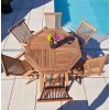 1.2m Teak Octagonal Folding Table with 6 Classic Folding Chairs / Armchairs - 5