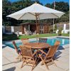 1.2m Teak Octagonal Folding Table with 6 Classic Folding Chairs / Armchairs - 8