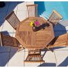 1.2m Teak Octagonal Folding Table with 6 Classic Folding Chairs / Armchairs - 2