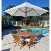 1.2m Teak Octagonal Folding Table with 6 Classic Folding Chairs / Armchairs - 6