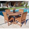 1.2m Teak Octagonal Folding Table with 4 Marley Chairs / Armchairs - 0