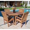 1.2m Teak Octagonal Folding Table with 2 Marley Chairs & 2 Marley Armchairs - 0