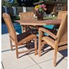 1.2m Teak Octagonal Folding Table with 2 Marley Chairs & 2 Marley Armchairs - 1