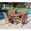 1.2m Teak Octagonal Folding Table with 4 Marley Chairs / Armchairs - 2