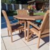 1.2m Teak Octagonal Folding Table with 4 Marley Chairs / Armchairs - 3