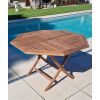 1.2m Teak Octagonal Folding Table with 6 Marley Chairs - 2