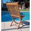 80cm Teak Circular Folding Table with 4 Kiffa Folding Chairs / Armchairs - 10