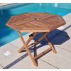 1m Teak Octagonal Folding Table with 4 Classic Folding Chairs / Armchairs - 7