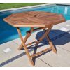 1m Teak Octagonal Folding Table with 4 Classic Folding Chairs / Armchairs - 9