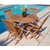 1m Teak Octagonal Folding Table with 2 Classic Folding Chairs & 2 Armchairs - 1