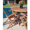 1m Teak Octagonal Folding Table with 4 Classic Folding Chairs / Armchairs - 3