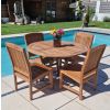 1.2m Teak Circular Folding Table with 4 Marley Chairs - 0