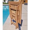 70cm Teak Square Folding Table with 4 Classic Folding Chairs / Armchairs - 10
