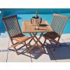 70cm Teak Square Folding Table with 2 Classic Folding Chairs / Armchairs - 2