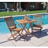 70cm Teak Square Folding Table with 2 Classic Folding Chairs / Armchairs - 4