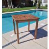 70cm Teak Square Fixed Table - 1