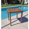 70cm Teak Square Fixed Table with 2 Classic Folding Chairs / Armchairs - 4