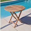 80cm Teak Circular Folding Table with 4 Kiffa Folding Chairs / Armchairs - 6