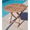 80cm Teak Circular Folding Table  - 1