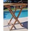 80cm Teak Circular Folding Table  - 2