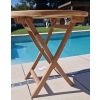 80cm Teak Circular Folding Table with 4 Kiffa Folding Chairs / Armchairs - 7