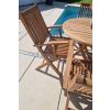 80cm Teak Circular Folding Table with 4 Kiffa Folding Chairs / Armchairs - 5