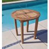 70cm Teak Circular Fixed Table - 0