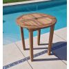 70cm Teak Circular Fixed Table with 2 Classic Folding Chairs / Armchairs - 7