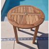 70cm Teak Circular Fixed Table - 1