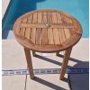 70cm Teak Circular Fixed Table with 2 Classic Folding Chairs / Armchairs - 8