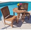70cm Teak Circular Fixed Table with 2 Marley Chairs / Armchairs - 4