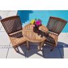 70cm Teak Circular Fixed Table with 2 Marley Chairs / Armchairs - 5