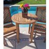 70cm Teak Circular Fixed Table with 2 Marley Chairs / Armchairs - 6