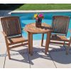 70cm Teak Circular Fixed Table with 2 Marley Chairs / Armchairs - 9