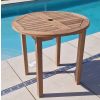 80cm Teak Circular Fixed Table with 4 Kiffa Folding Chairs / Armchairs - 6