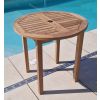 80cm Teak Circular Fixed Table - 0