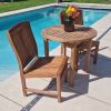 80cm Teak Circular Fixed Table with 2 Marley Chairs - 2