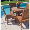80cm Teak Circular Fixed Table with 4 Marley Chairs / Armchairs  - 2