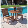 80cm Teak Circular Pedestal Table with 2 Marley Chairs / Armchairs - 0