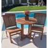 80cm Teak Circular Pedestal Table with 2 Marley Chairs / Armchairs - 1