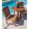80cm Teak Circular Pedestal Table with 2 Marley Chairs / Armchairs - 2