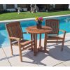 80cm Teak Circular Pedestal Table with 2 Marley Chairs / Armchairs - 4