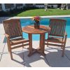 80cm Teak Circular Pedestal Table with 2 Marley Chairs / Armchairs - 5
