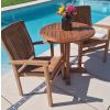 80cm Teak Circular Pedestal Table with 2 Marley Chairs / Armchairs - 6