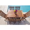 1.2m Teak Rectangular Fixed Table with 6 Classic Folding Chairs - 3