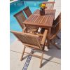1.2m Teak Rectangular Fixed Table with 4 Classic Folding Chairs & 2 Armchairs - 2