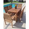 1.2m Teak Rectangular Fixed Table with 4 Marley Chairs & 2 Marley Armchairs  - 1